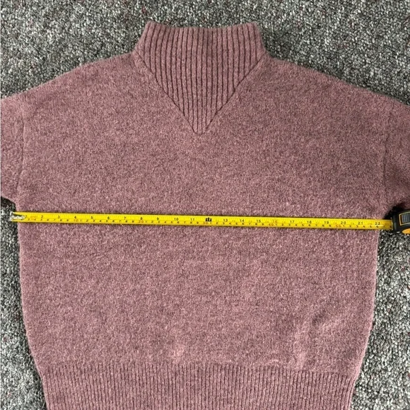 Madewell Wool blend Mauve Pink mock neck Knit Sweater Small - Picture 4 of 9